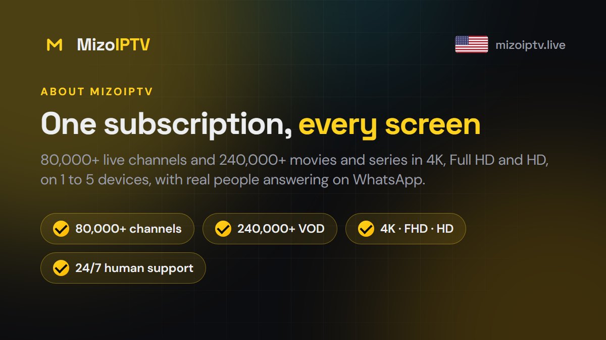 About MizoIPTV, the 4K IPTV service for the USA
